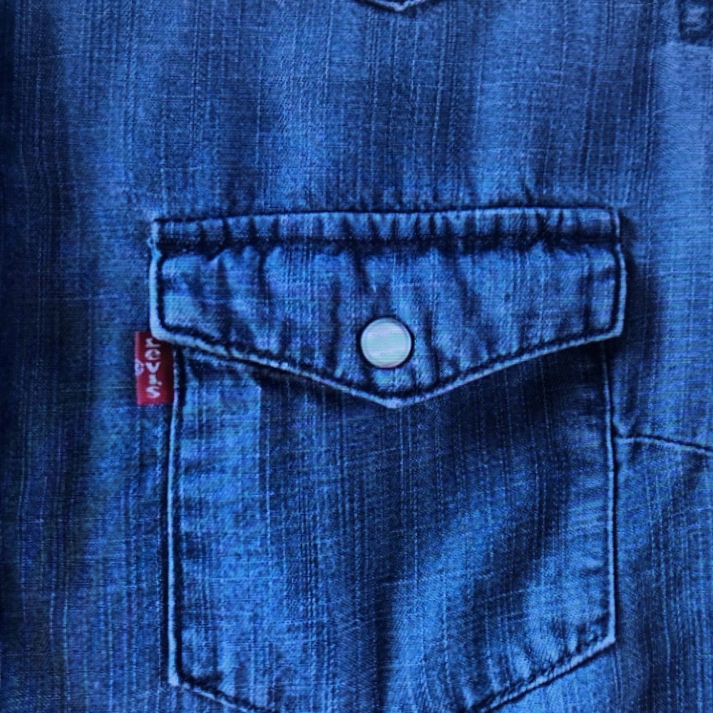 Denim Button-Up Shirt - Blue - Picture 3 of 3